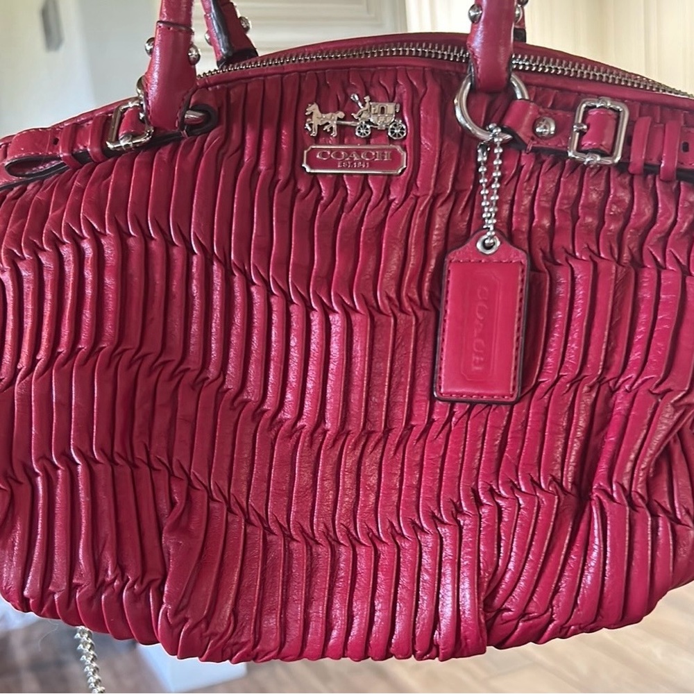 💖Coach Red Sophia Madison Gathered Leather Women's Bag💖